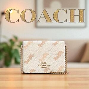 COACH Mini Wallet With Horse And Carriage Dot Print NWT